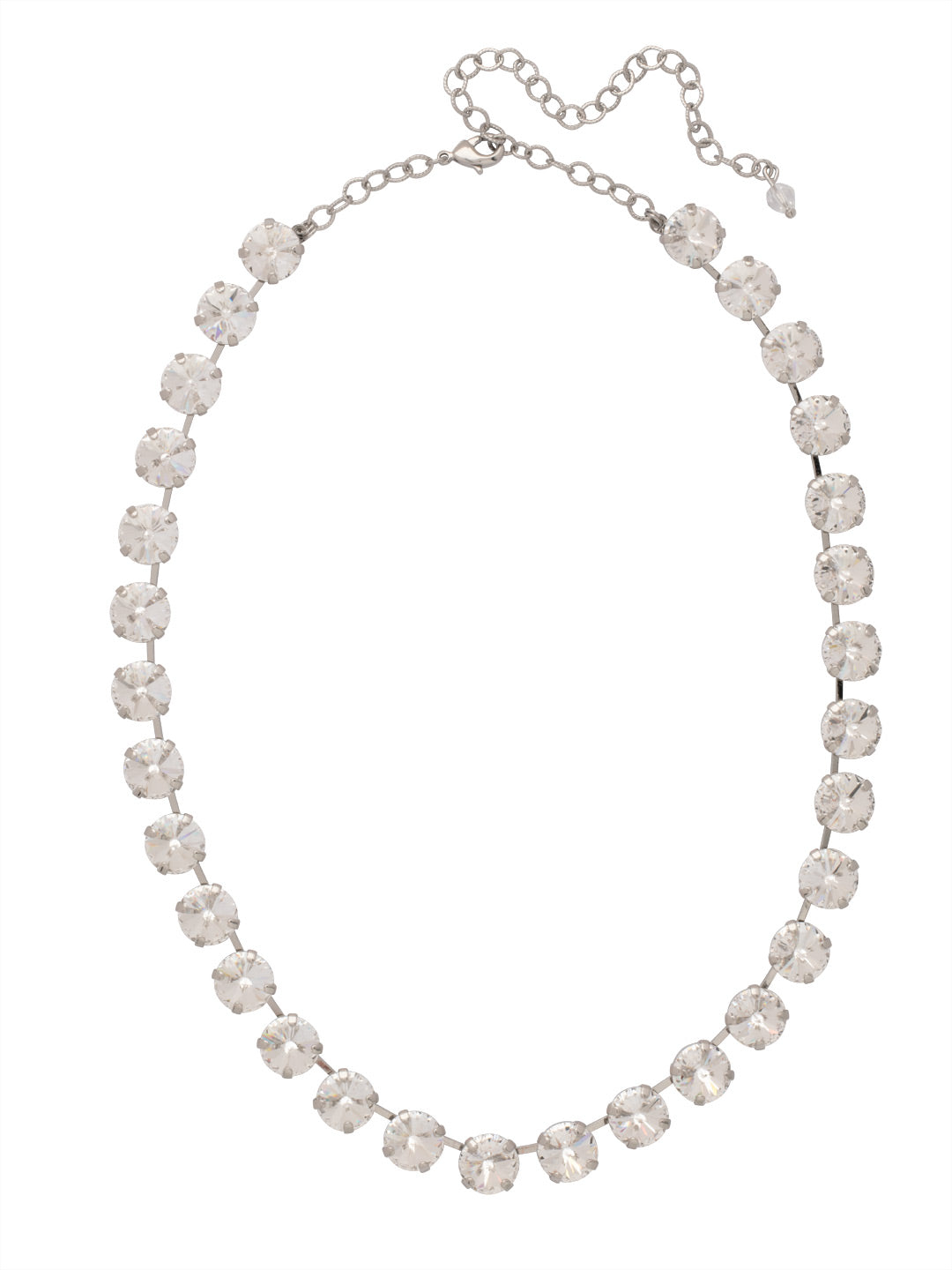 Mara Tennis Necklace - NFD75PDCRY - <p>The Mara Tennis Necklace is a perfect blend of classic elegance and contemporary style! This stunning piece showcases a full line of rivoli cut crystals, instantly drawing attention. (16-20 inches) From Sorrelli's Crystal collection in our Palladium finish.</p>