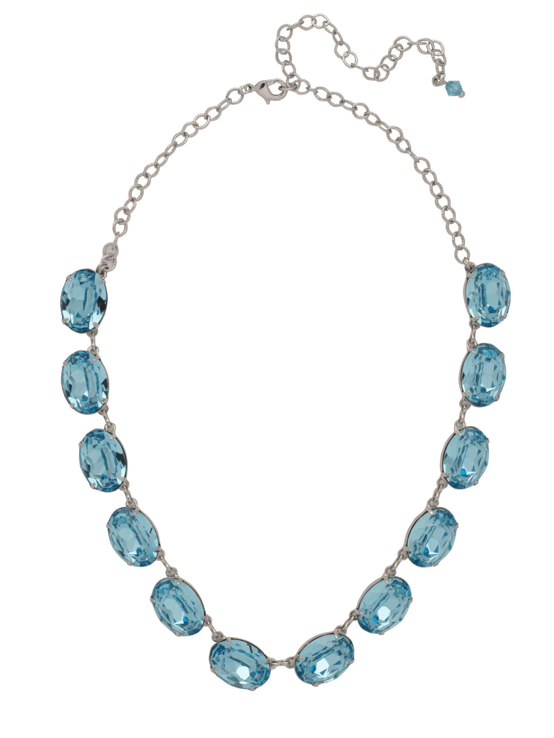 Julianna Oval Statement Necklace - NFD76PDAQU - <p>The Julianna Oval Statement Necklace features a row of open back round candy drop crystals around an adjustable chain, secured with a lobster claw clasp. From Sorrelli's Aquamarine collection in our Palladium finish.</p>