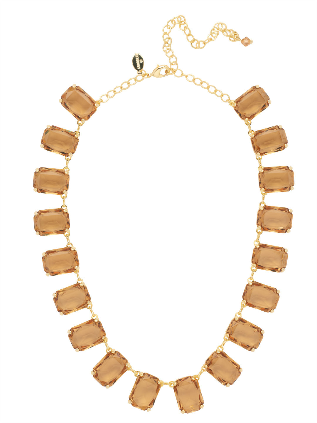 Julianna Emerald Statement Necklace - NFD77BGLC - <p>The Julianna Emerald Statement Necklace features a row of octagon cut candy drop crystals around an adjustable chain, secured with a lobster claw clasp. From Sorrelli's Light Colorado collection in our Bright Gold-tone finish.</p>