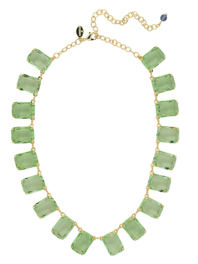Julianna Emerald Statement Necklace - NFD77BGSGR - <p>The Julianna Emerald Statement Necklace features a row of octagon cut candy drop crystals around an adjustable chain, secured with a lobster claw clasp. From Sorrelli's Sage Green collection in our Bright Gold-tone finish.</p>