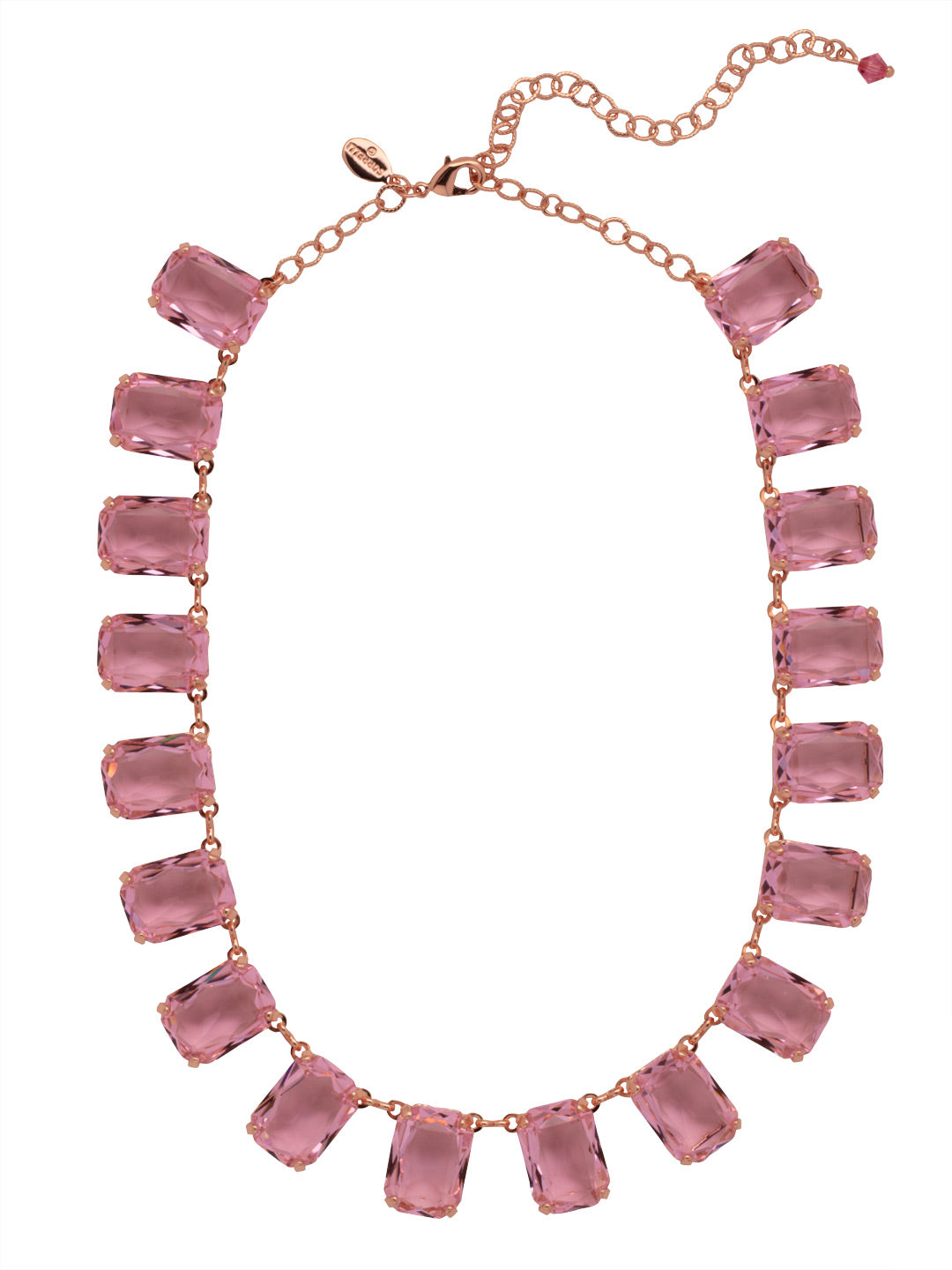 Julianna Emerald Statement Necklace - NFD77RGPPN - <p>The Julianna Emerald Statement Necklace features a row of octagon cut candy drop crystals around an adjustable chain, secured with a lobster claw clasp. From Sorrelli's Pink Pineapple collection in our Rose Gold-tone finish.</p>