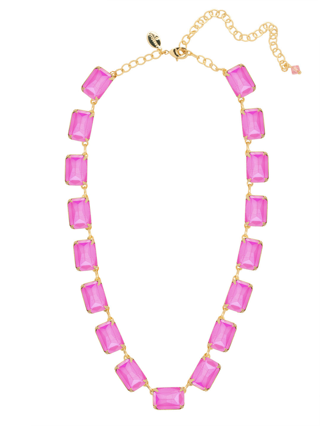 Julianna Mini Emerald Cut Statement Necklace - NFD78BGETP - <p>The Julianna Mini Cut Statement Necklace features a row of emerald cut candy drop crystals around an adjustable chain, secured with a lobster claw clasp. From Sorrelli's Electric Pink collection in our Bright Gold-tone finish.</p>