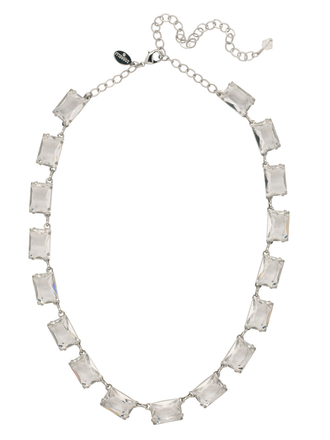 Julianna Mini Emerald Cut Statement Necklace - NFD78PDCRY - <p>The Julianna Mini Cut Statement Necklace features a row of emerald cut candy drop crystals around an adjustable chain, secured with a lobster claw clasp. From Sorrelli's Crystal collection in our Palladium finish.</p>
