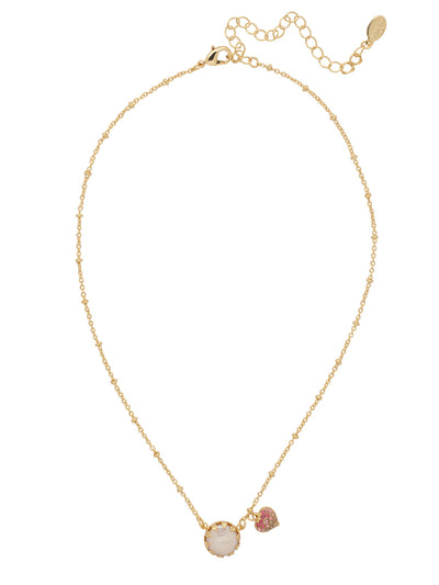 Isabella Heart Pendant Necklace - NFD79BGBFL - <p>The Isabella Heart Pendant Necklace features a freshwater pearl nestled in a ruffle bezel and a single mini pave heart charm dangling on a thin adjustable chain, secured with a lobster claw clasp. From Sorrelli's Big Flirt collection in our Bright Gold-tone finish.</p>