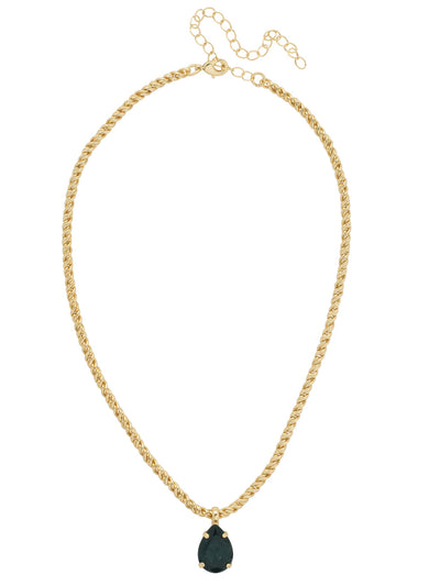 Eileen Pendant Necklace - NFF10BGMON - <p>The Eileen Pendant Necklace features a single pear cut candy gem on an adjustable rope chain, secured by a lobster claw clasp. From Sorrelli's Montana collection in our Bright Gold-tone finish.</p>