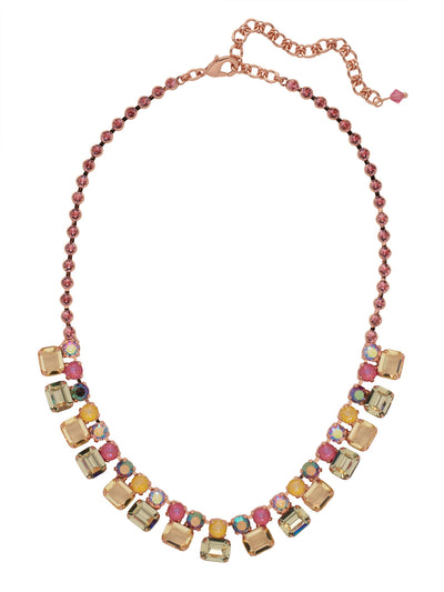 Bessie Tennis Necklace - NFF42RGPPN - <p>The Bessie Tennis Necklace features a sparkling assortment of round and octagon cut crystals on an adjustable crystal embellished chain, secured by a lobster claw clasp. From Sorrelli's Pink Pineapple collection in our Rose Gold-tone finish.</p>