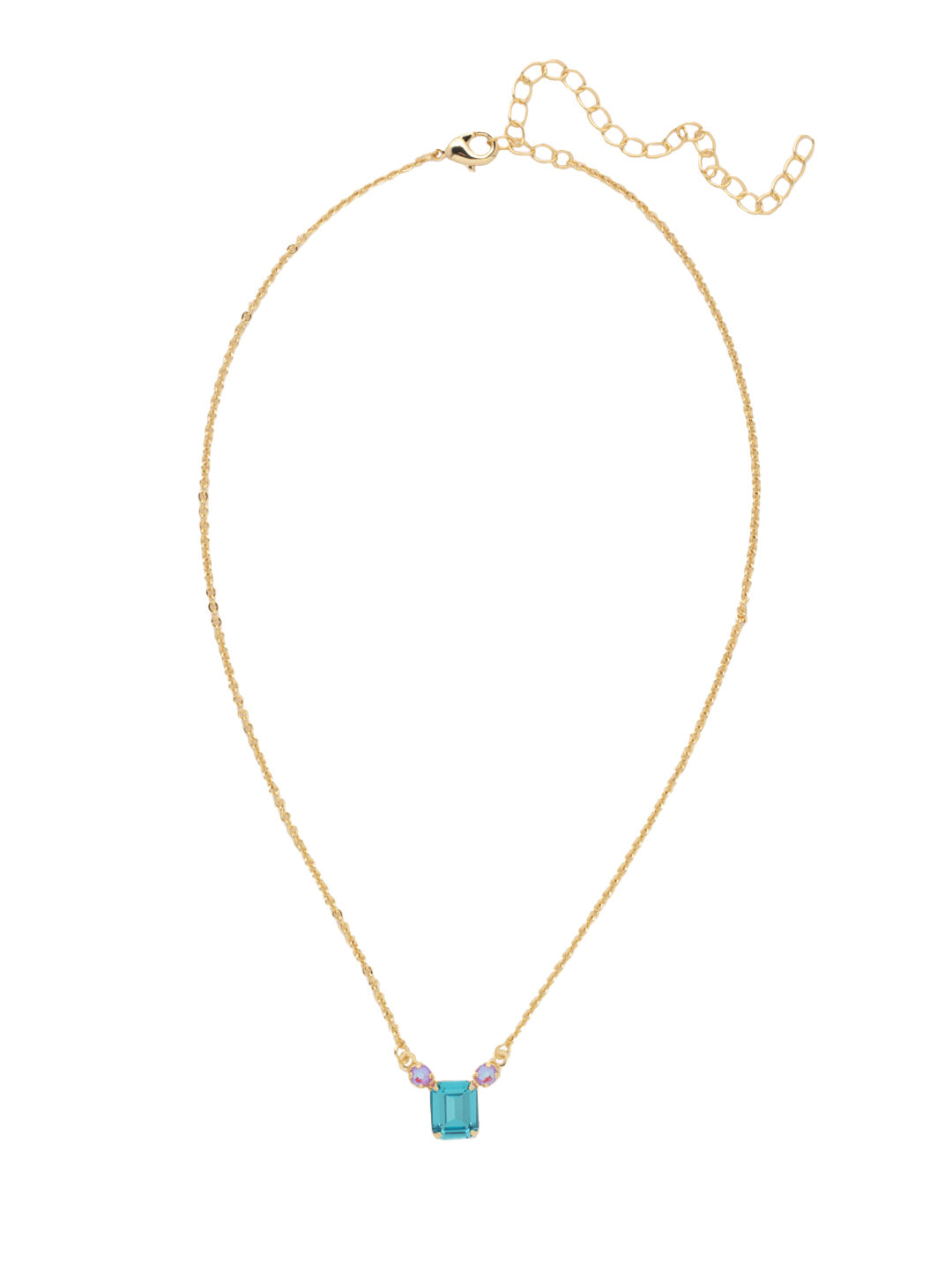 Octavia Petite Pendant Necklace - NFF6BGHBR - <p>The Octavia Petite Pendant Necklace features a small octagon cut crystal between two round cut crystals on an adjustable chain, secured by a lobster claw clasp. From Sorrelli's Happy Birthday Redux collection in our Bright Gold-tone finish.</p>