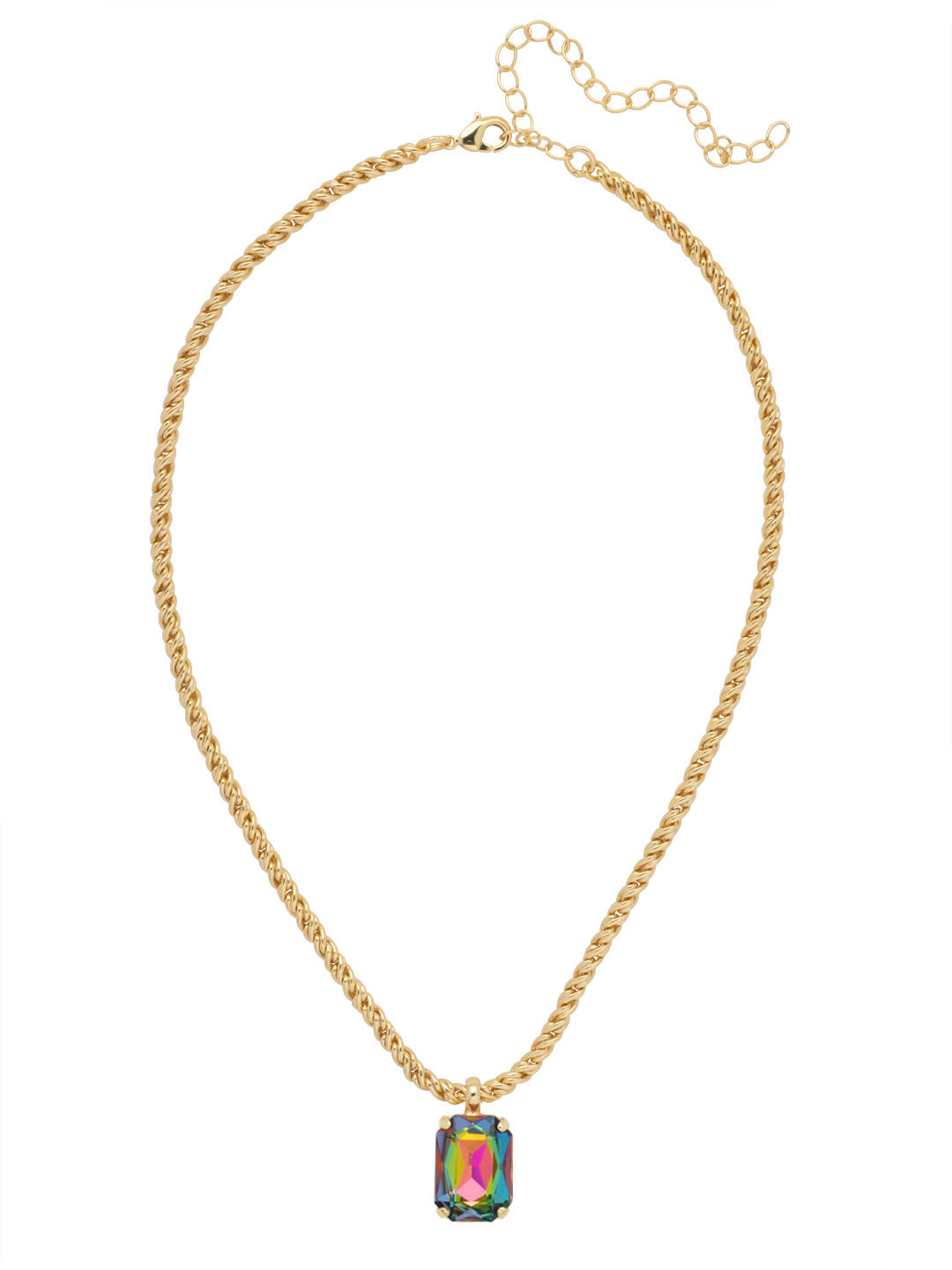 Kathleen Pendant Necklace - NFF8BGVO - <p>The Kathleen Pendant Necklace features a trendy emerald cut candy gem on an adjustable rope chain, secured by a lobster claw clasp. From Sorrelli's Volcano collection in our Bright Gold-tone finish.</p>