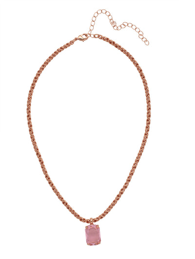 Kathleen Pendant Necklace - NFF8RGPPN - <p>The Kathleen Pendant Necklace features a trendy emerald cut candy gem on an adjustable rope chain, secured by a lobster claw clasp. From Sorrelli's Pink Pineapple collection in our Rose Gold-tone finish.</p>