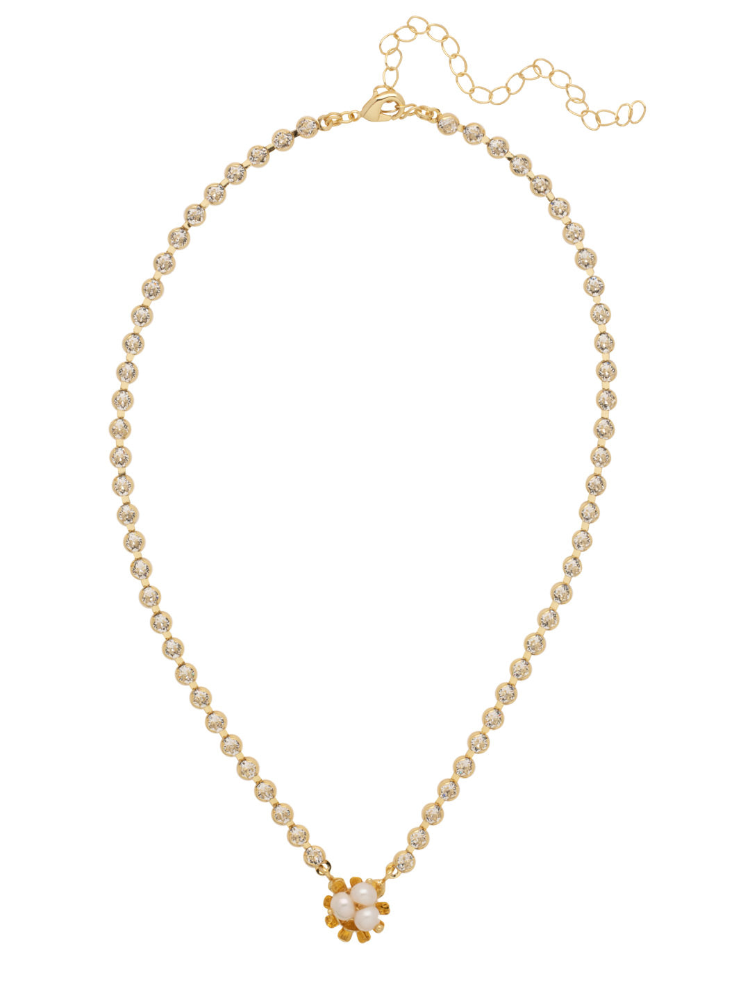 Nesta Rhinestone Chain Pendant Necklace - NFG7BGMDP - <p>The Nesta Rhinestone Chain Pendant Necklace features a nest of freshwater petal pearls on an adjustable rhinestone chain, secured with a lobster claw clasp. From Sorrelli's Modern Pearl collection in our Bright Gold-tone finish.</p>