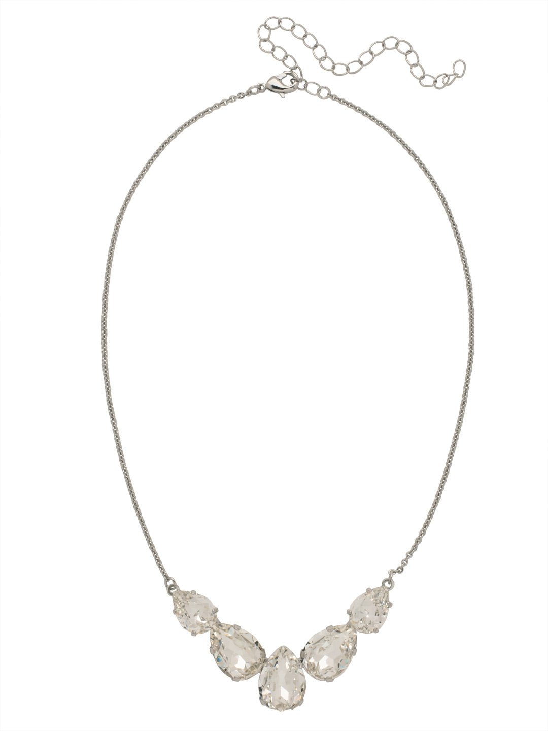 Hana Tennis Necklace - NFH12PDCRY - <p>The Hana Tennis Necklace features chunky pear cut crystals positioned on an adjustable chain, secured with a lobster claw clasp. From Sorrelli's Crystal collection in our Palladium finish.</p>
