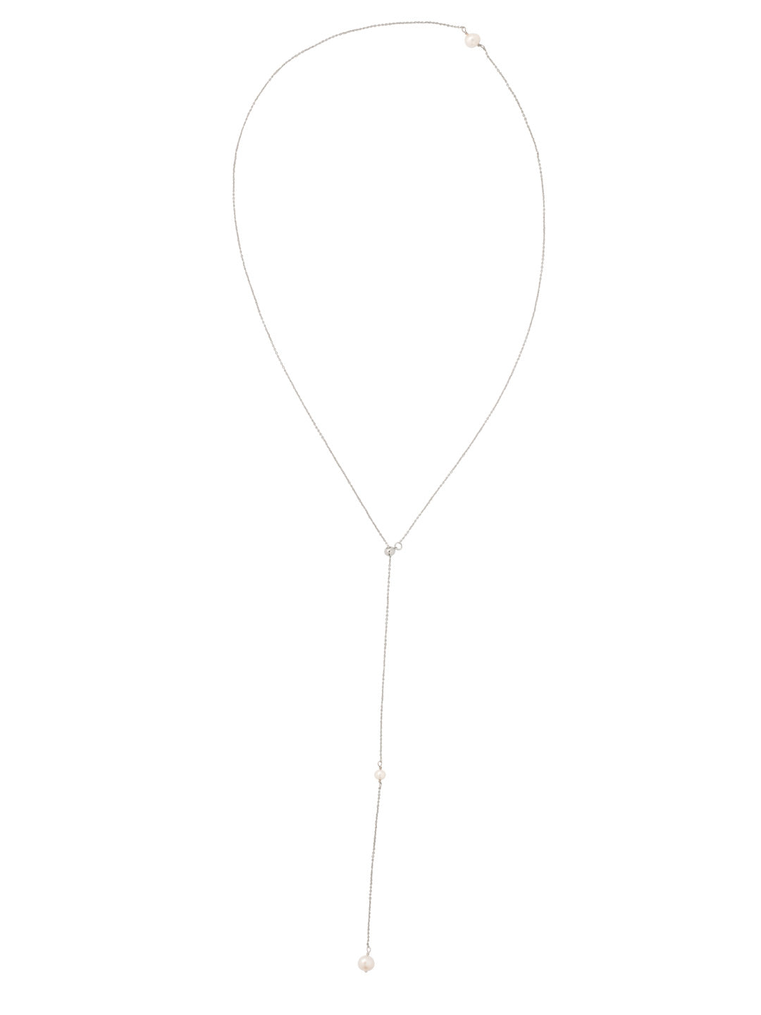 Briony Long Necklace - NFH3PDMDP - <p>The Briony Long Necklace is simple and stunning. A single freshwater pearl dangles from a thin, delicate chain. The length of the chain makes it versatile, so you can wear it in the front with a plunging neckline or in the back with an open back. From Sorrelli's Modern Pearl collection in our Palladium finish.</p>