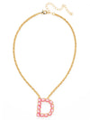 D Initial Rope Pendant Necklace