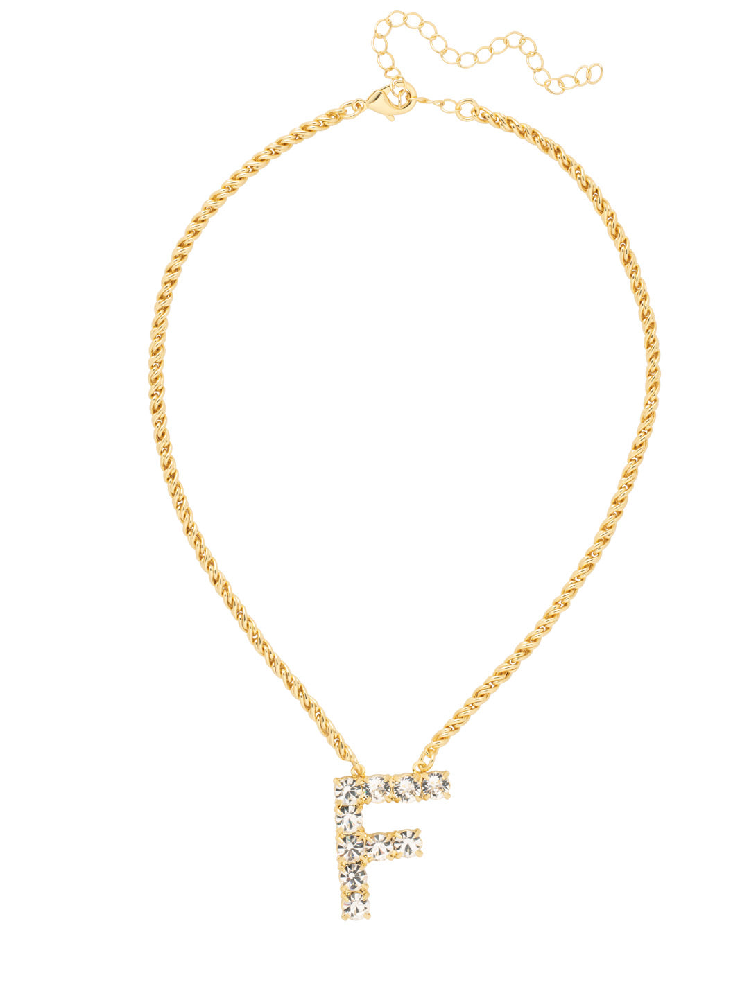 F Initial Rope Pendant Necklace - NFK25BGCRY