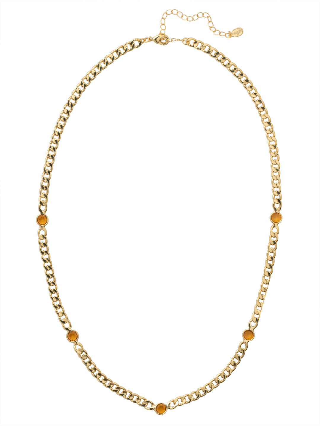 Dewdrop Long Necklace - NFK2BGTOP - <p>The Dewdrop Long Necklace features clear cut channels along an adjustable curb chain, secured with a lobster claw clasp. From Sorrelli's Topaz collection in our Bright Gold-tone finish.</p>