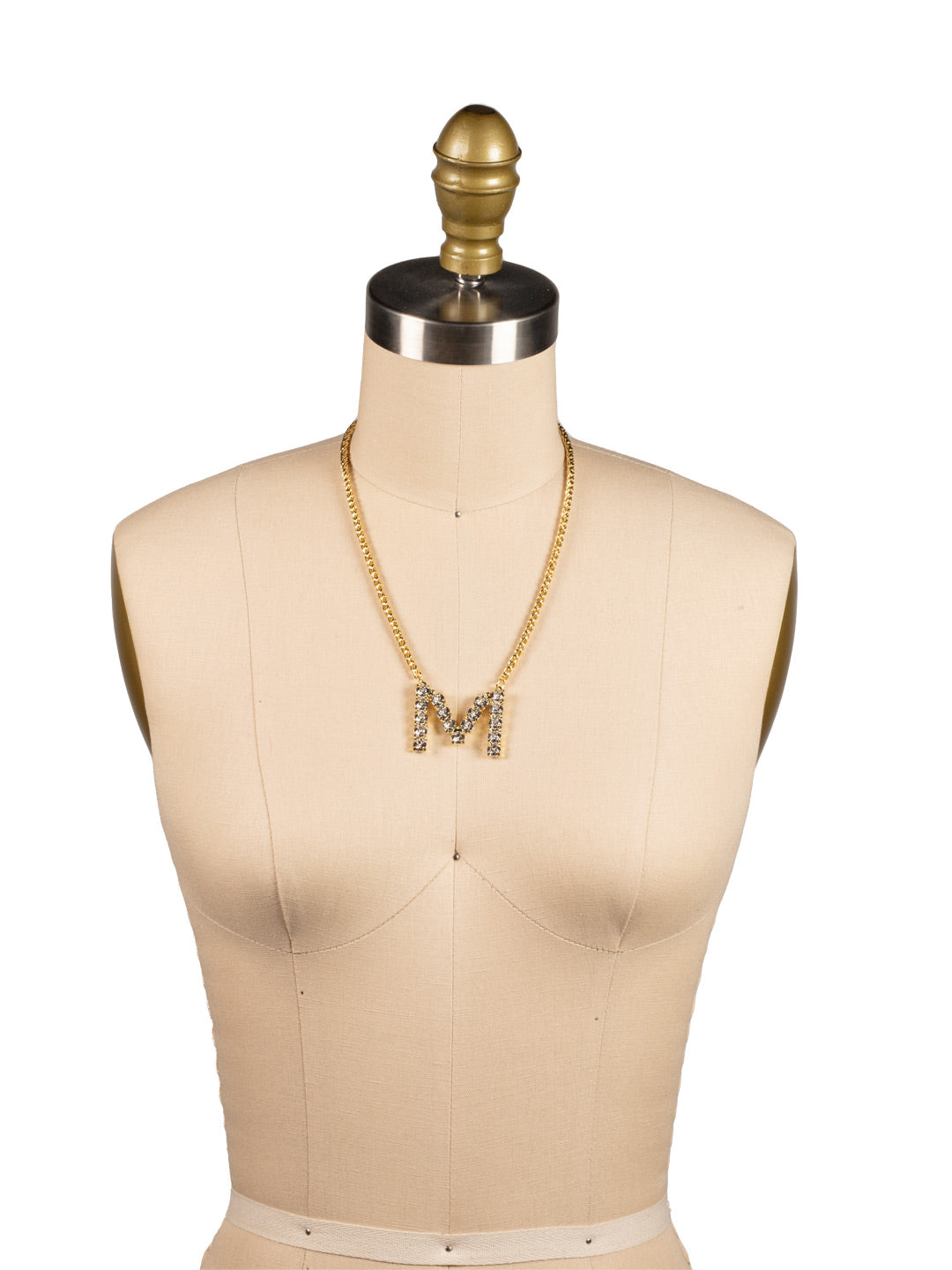M Initial Rope Pendant Necklace - NFK32BGCRY