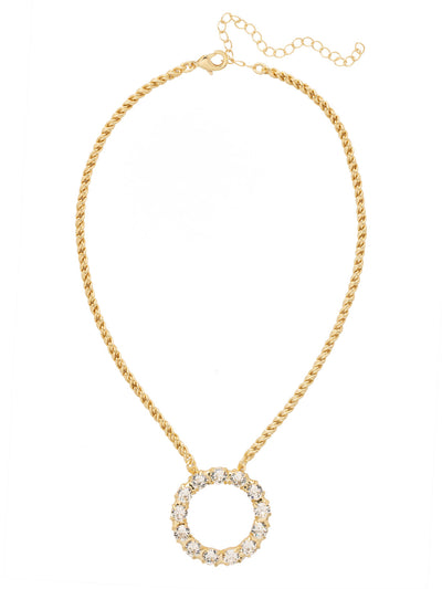 O Initial Rope Pendant Necklace - NFK34BGCRY - <p>The Initial Rope Pendant Necklace features a crystal encrusted metal monogram pendant on an adjustable rope chain, secured with a lobster claw clasp. From Sorrelli's Crystal collection in our Bright Gold-tone finish.</p>