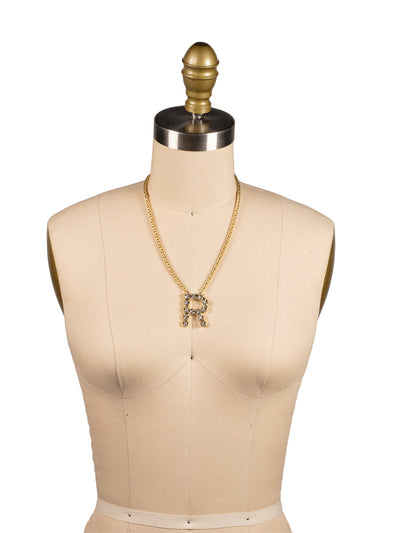 R Initial Rope Pendant Necklace - NFK37BGCRY