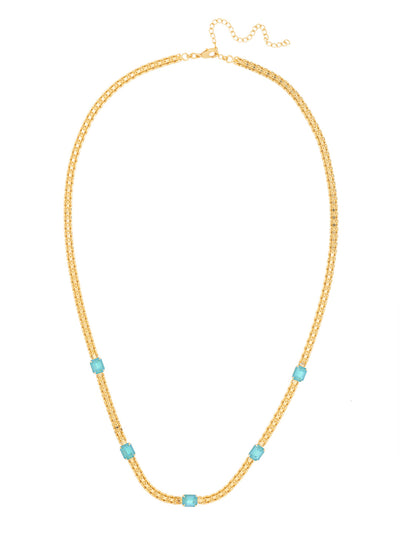 Octavia Repeating Long Necklace - NFK66BGPRT - <p>The Octavia Repeating Long Necklace features five mini emerald cut crystals on a long adjustable curb chain, secured by a lobster claw clasp. From Sorrelli's Portofino collection in our Bright Gold-tone finish.</p>