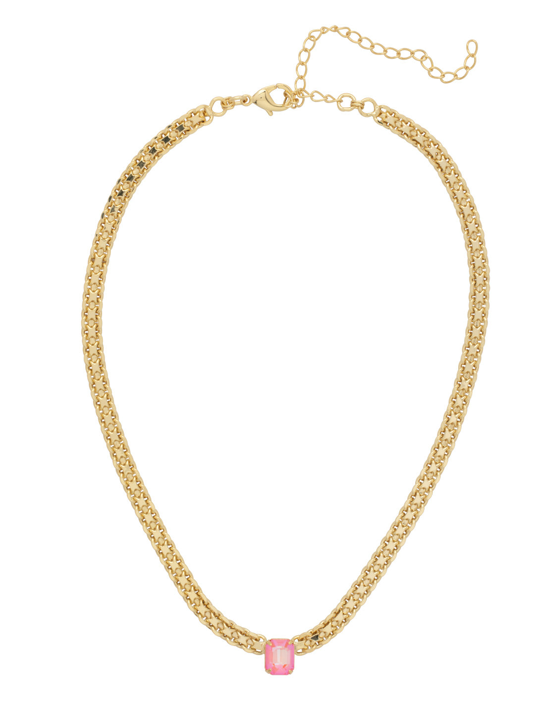 Octavia Tennis Necklace - NFK6BGBFL - <p>The Octavia Tennis Necklace features a single petite emerald cut crystal on an adjustable chain, secured with a lobster claw clasp. From Sorrelli's Big Flirt collection in our Bright Gold-tone finish.</p>