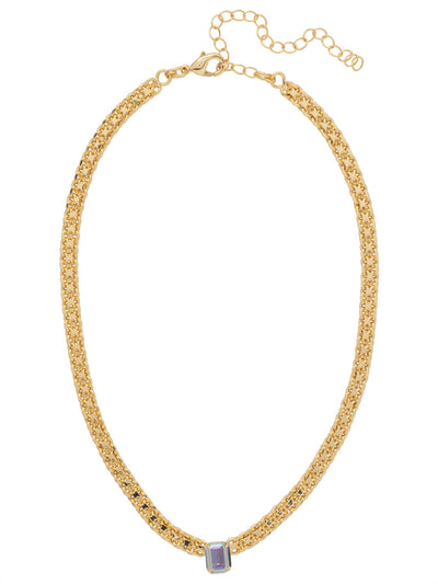 Octavia Tennis Necklace - NFK6BGCAB - <p>The Octavia Tennis Necklace features a single petite emerald cut crystal on an adjustable chain, secured with a lobster claw clasp. From Sorrelli's Crystal Aurora Borealis collection in our Bright Gold-tone finish.</p>