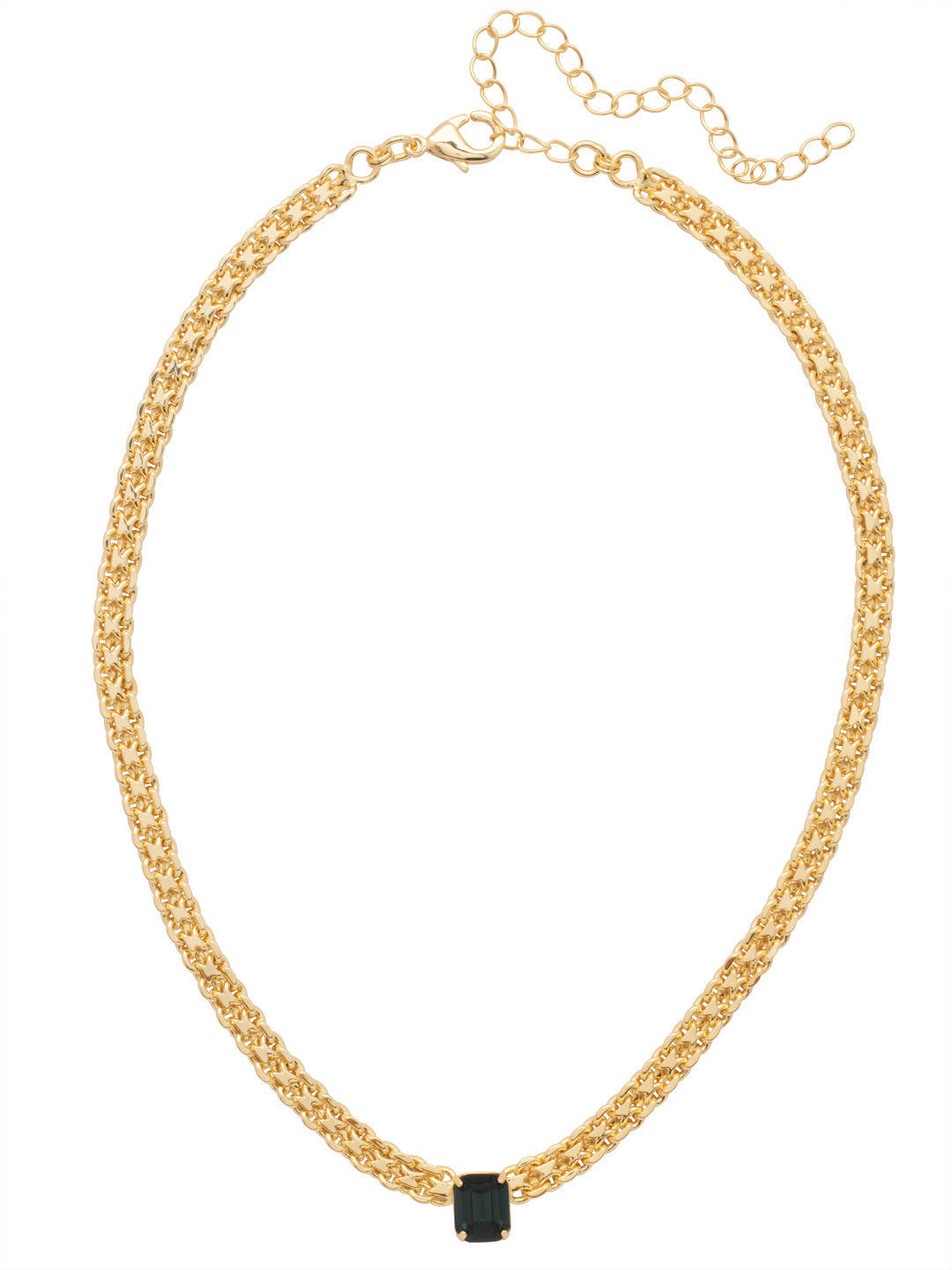 Octavia Tennis Necklace - NFK6BGMON - <p>The Octavia Tennis Necklace features a single petite emerald cut crystal on an adjustable chain, secured with a lobster claw clasp. From Sorrelli's Montana collection in our Bright Gold-tone finish.</p>