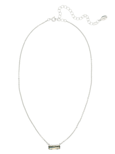 Bindi Pendant Necklace - NFL13PDASP - <p>The Bindi Pendant Necklace features a single delicate baguette crystal bar on an adjustable chain, secured with a lobster claw clasp. From Sorrelli's Aspen SKY collection in our Palladium finish.</p>