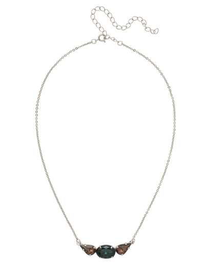 Oval and Pear Tennis Necklace - NFL14PDASP - <p>The Oval and Pear Tennis Necklace features alternating oval and pear cut crystals on an adjustable chain, secured by a lobster claw clasp. From Sorrelli's Aspen SKY collection in our Palladium finish.</p>