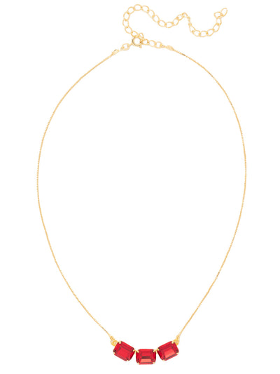 Octavia Triple Tennis Necklace - NFL15BGFIS - <p>The Octavia Triple Tennis Necklace features three emerald cut crystals on a dainty adjustable chain, secured by a spring ring clasp. From Sorrelli's Fireside collection in our Bright Gold-tone finish.</p>