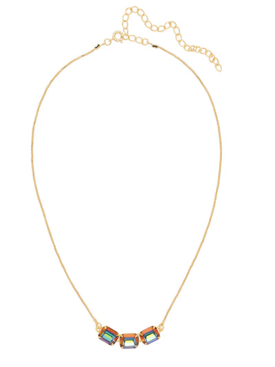 Octavia Triple Tennis Necklace - NFL15BGVO - <p>The Octavia Triple Tennis Necklace features three emerald cut crystals on a dainty adjustable chain, secured by a spring ring clasp. From Sorrelli's Volcano collection in our Bright Gold-tone finish.</p>