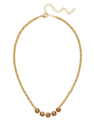 Shannon Tennis Necklace - NFL1BGLC - <p>The Shannon Tennis Necklace features a line of five round cut crystals on an adjustable rope chain, secured by a lobster claw clasp. From Sorrelli's Light Colorado collection in our Bright Gold-tone finish.</p>