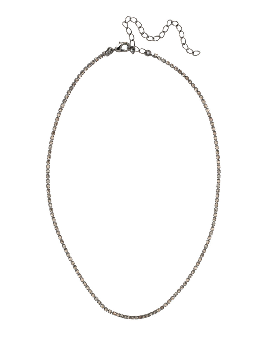 Mini Marnie Tennis Necklace - NFL2GMBD - <p>The Mini Marnie Tennie Necklace features a dainty rhinestone chain, adjustable and secured with a lobster claw clasp. From Sorrelli's Black Diamond collection in our Gun Metal finish.</p>