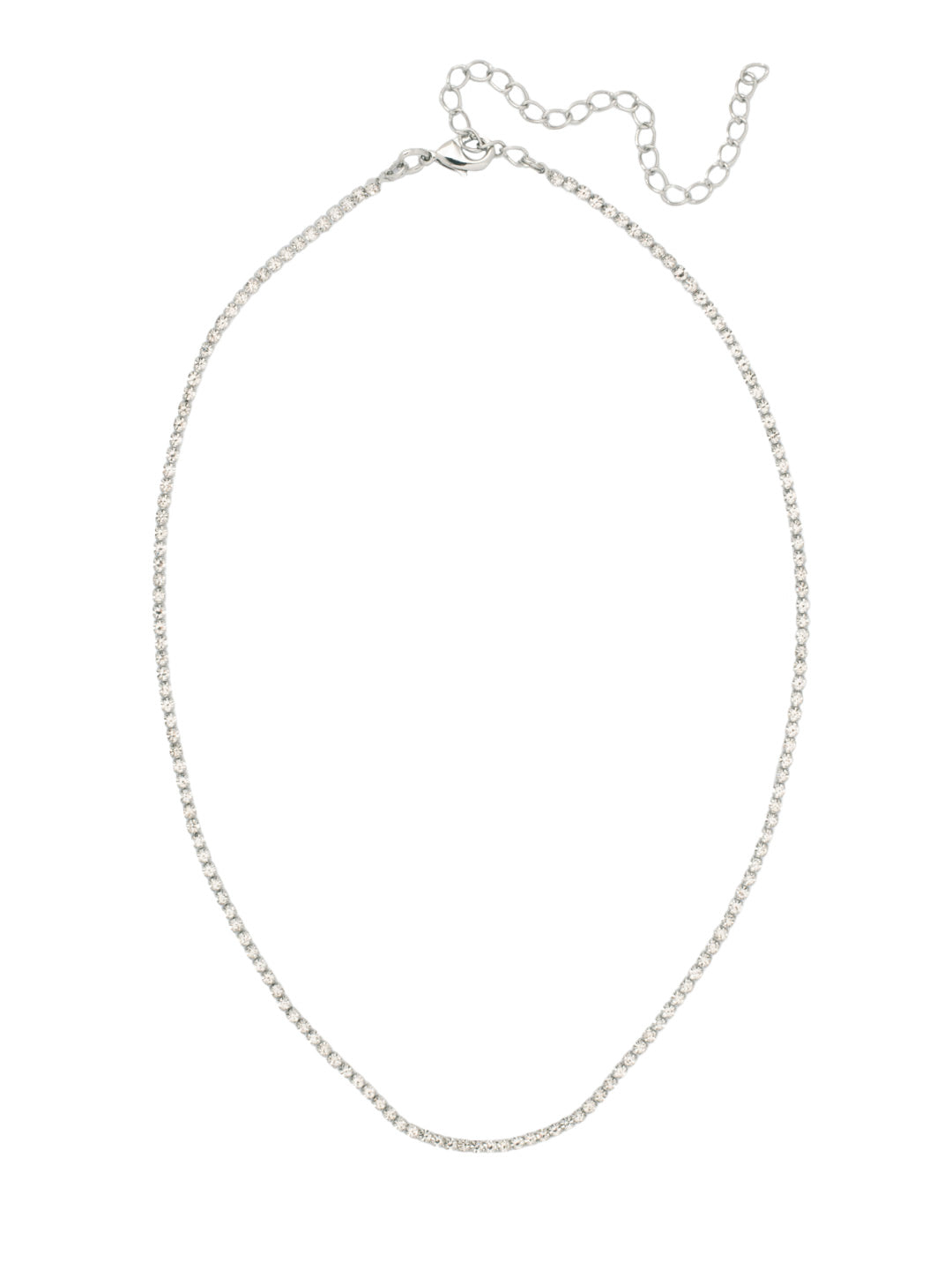 Mini Marnie Tennis Necklace - NFL2PDCRY - <p>The Mini Marnie Tennie Necklace features a dainty rhinestone chain, adjustable and secured with a lobster claw clasp. (16-20 inches) From Sorrelli's Crystal collection in our Palladium finish.</p>
