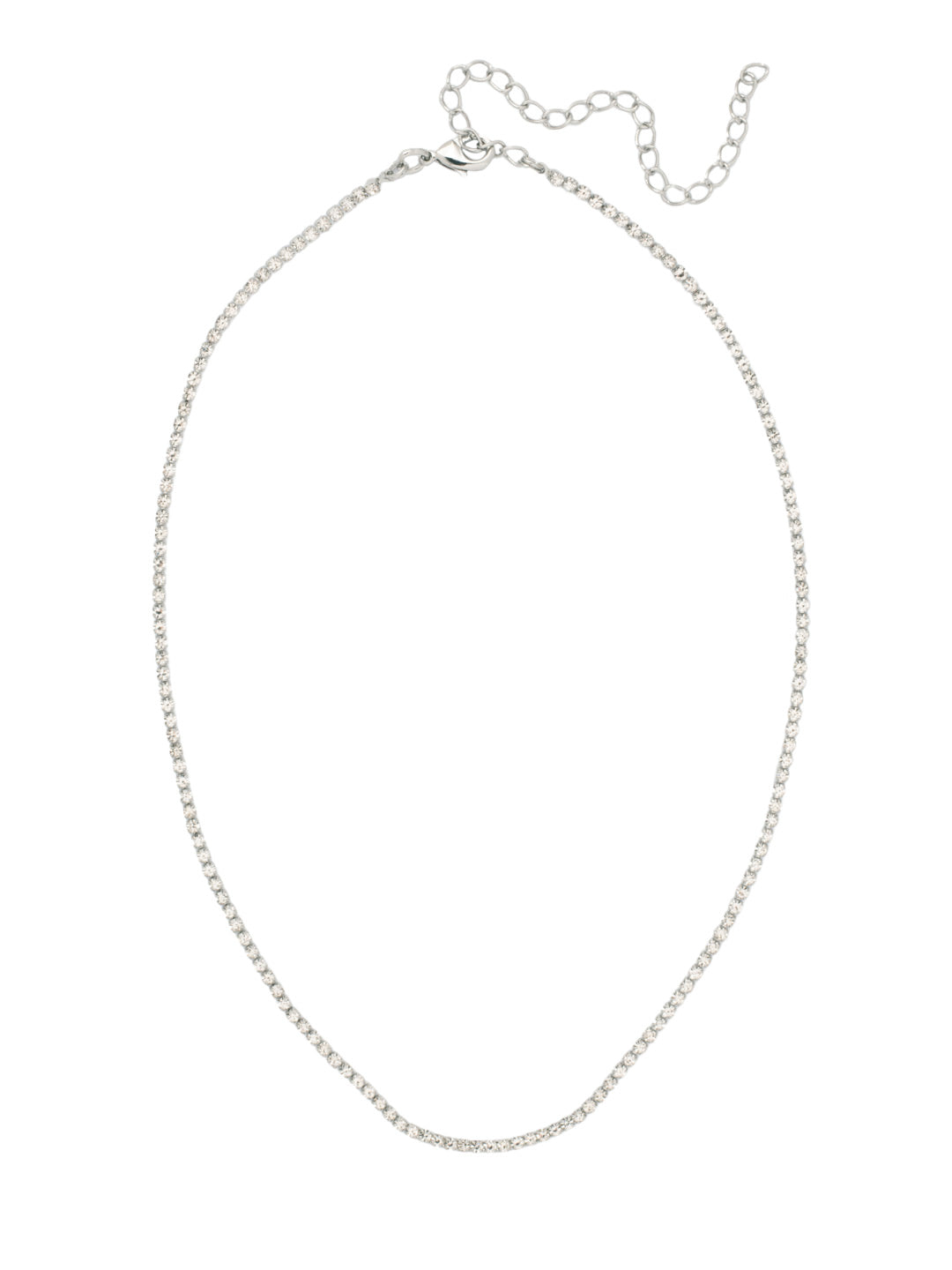 Mini Marnie Tennis Necklace - NFL2PDCRY - <p>The Mini Marnie Tennie Necklace features a dainty rhinestone chain, adjustable and secured with a lobster claw clasp. From Sorrelli's Crystal collection in our Palladium finish.</p>