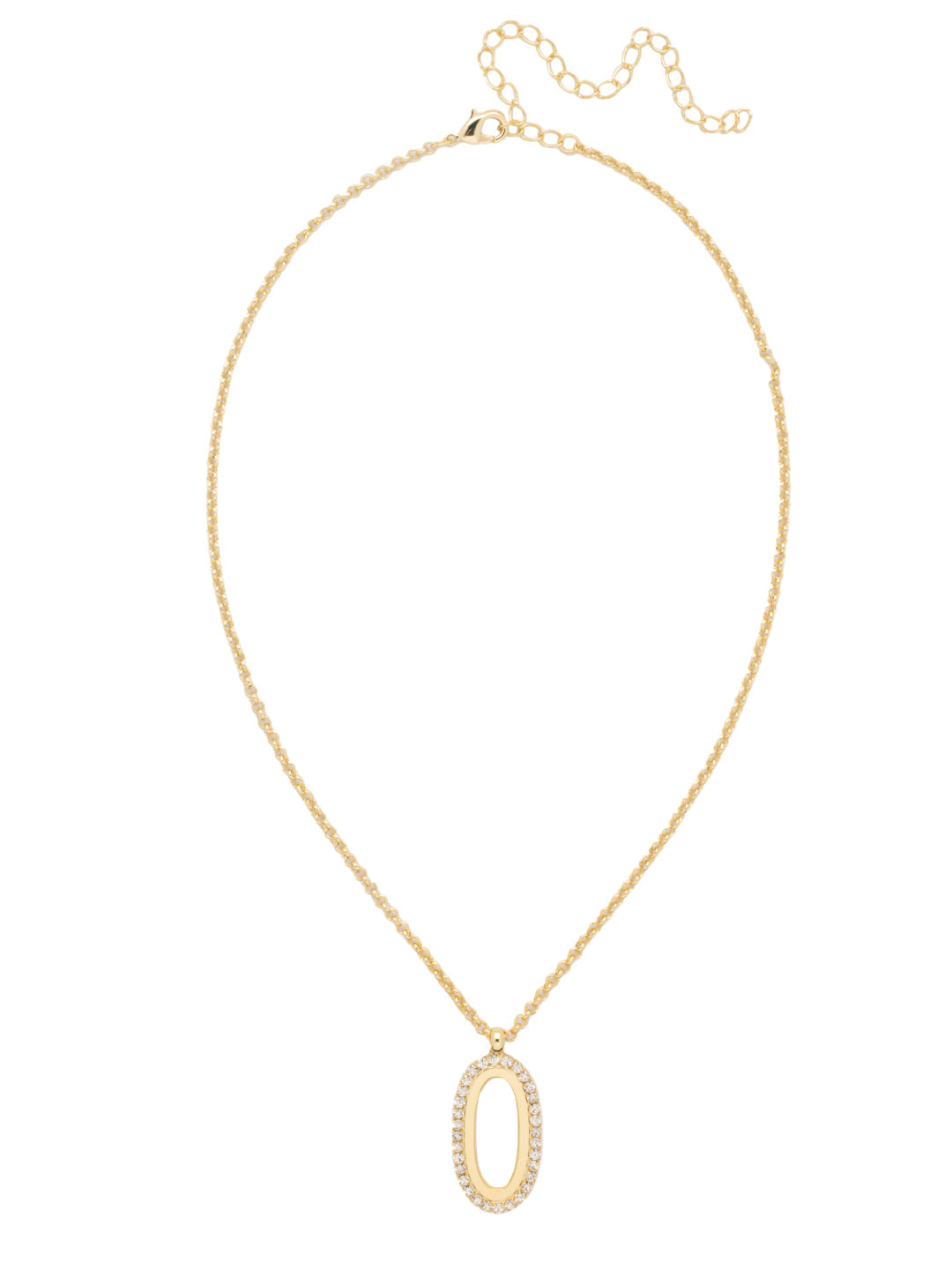 Tori Pendant Necklace - NFL3BGCRY - <p>The Tori Pendant Necklace features a single rhinestone embellished chain link on an adjustable chain, secured with a lobster claw clasp. From Sorrelli's Crystal collection in our Bright Gold-tone finish.</p>
