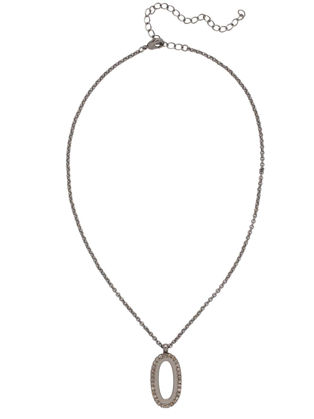 Tori Pendant Necklace - NFL3GMBD - <p>The Tori Pendant Necklace features a single rhinestone embellished chain link on an adjustable chain, secured with a lobster claw clasp. From Sorrelli's Black Diamond collection in our Gun Metal finish.</p>