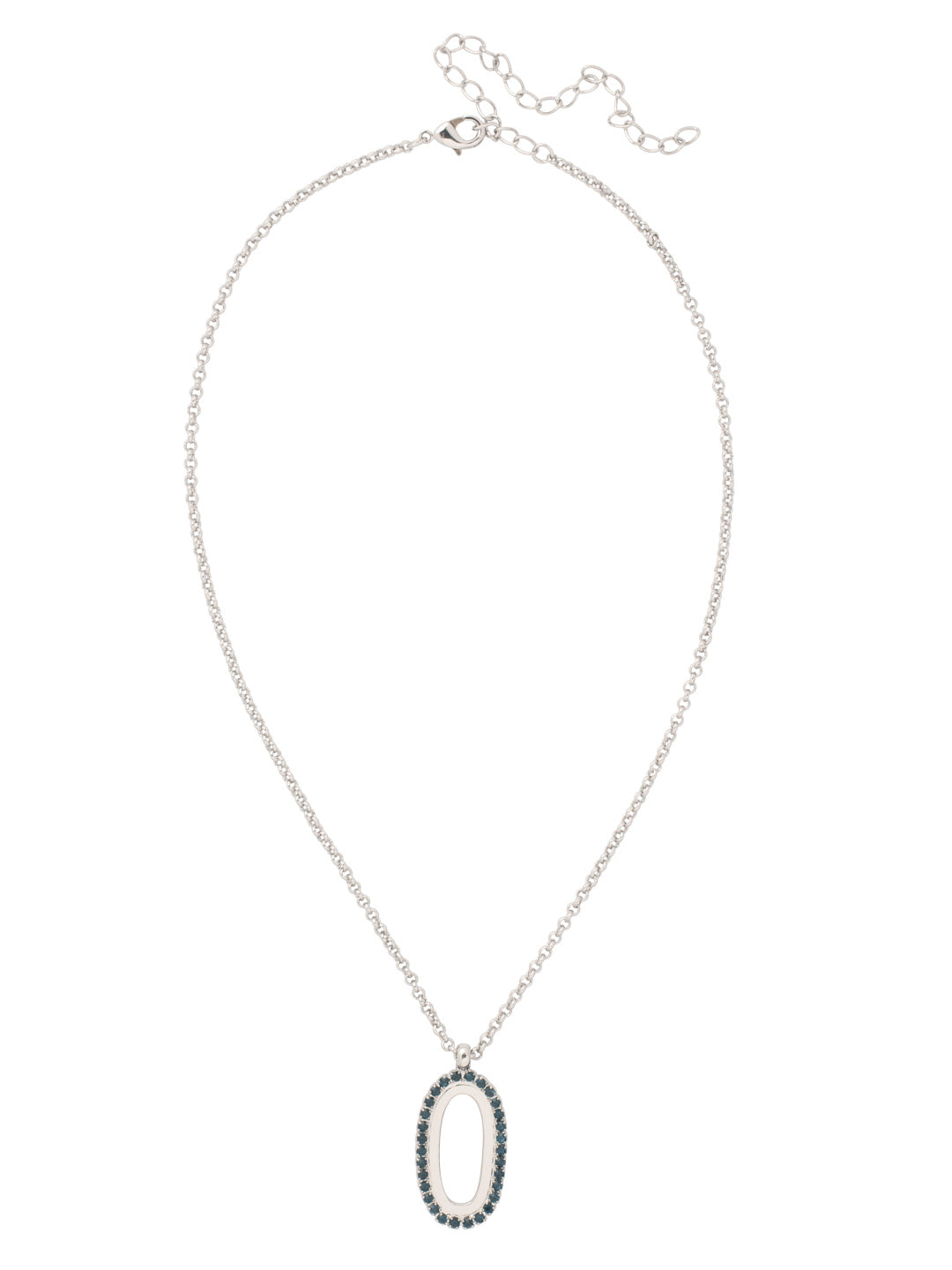 Tori Pendant Necklace - NFL3PDASP - <p>The Tori Pendant Necklace features a single rhinestone embellished chain link on an adjustable chain, secured with a lobster claw clasp. From Sorrelli's Aspen SKY collection in our Palladium finish.</p>