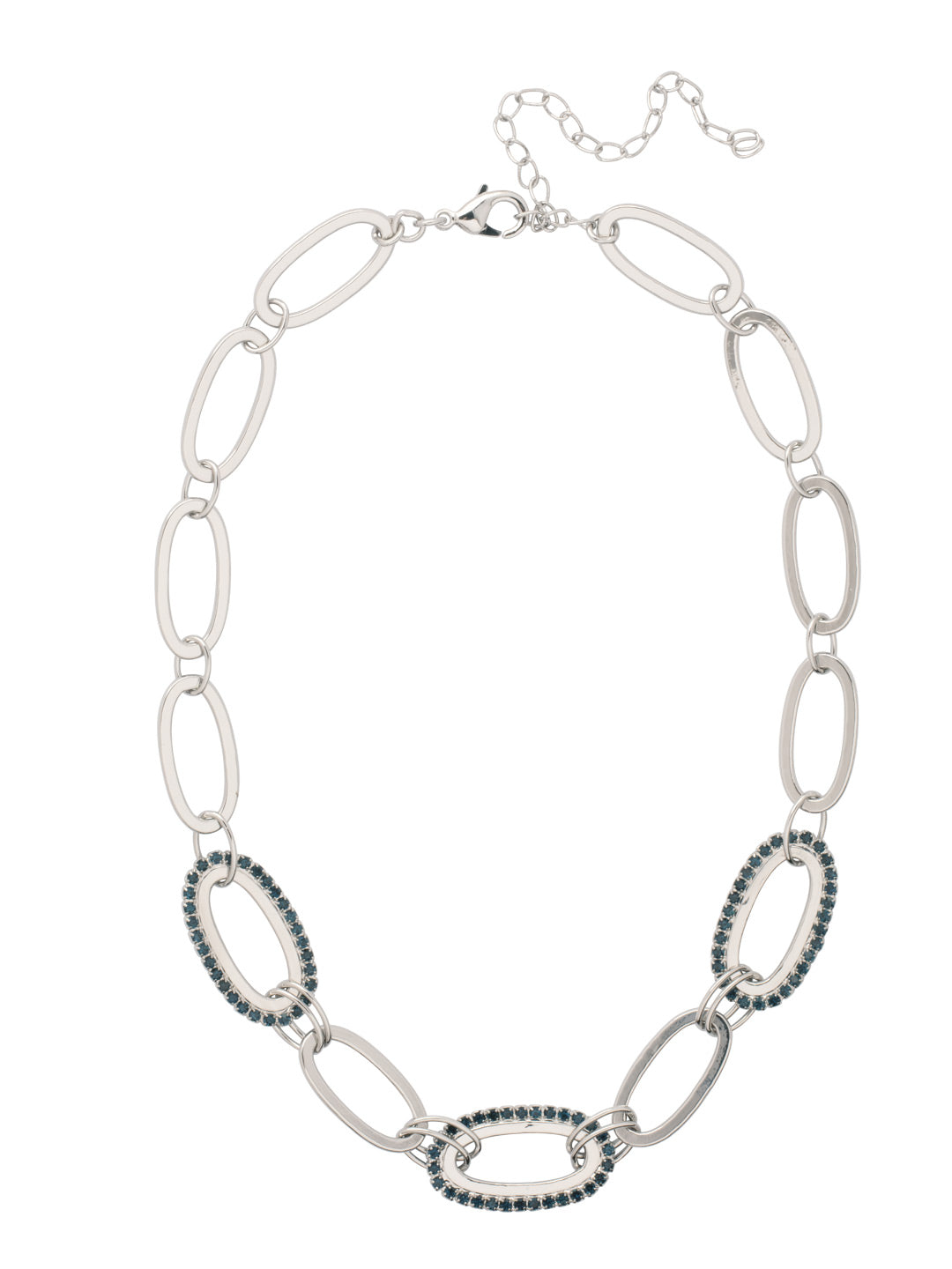 Tori Tennis Necklace - NFL44PDASP - <p>The Tori Tennis Necklace features alternating rhinestone and metal chain links on an adjustable chain secured with a lobster claw clasp. From Sorrelli's Aspen SKY collection in our Palladium finish.</p>