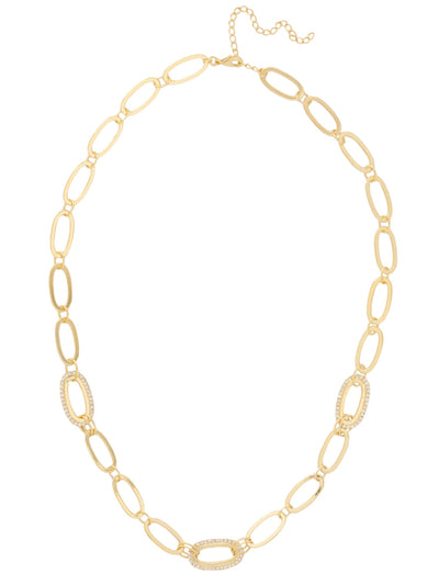 Tori Long Necklace - NFL45BGCRY - <p>The Tori Long Necklace features alternating rhinestone and metal chain links on an adjustable chain secured with a lobster claw clasp. From Sorrelli's Crystal collection in our Bright Gold-tone finish.</p>