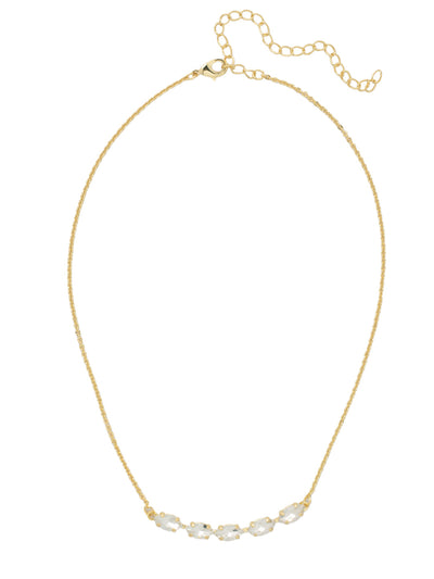 Clarissa Repeating Tennis Necklace - NFL5BGCRY - <p>The Clarissa Repeating Tennis Necklace features a row of navette cut crystals on an adjustable chain, secured with a lobster claw clasp. From Sorrelli's Crystal collection in our Bright Gold-tone finish.</p>