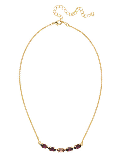 Clarissa Repeating Tennis Necklace - NFL5BGMRL - <p>The Clarissa Repeating Tennis Necklace features a row of navette cut crystals on an adjustable chain, secured with a lobster claw clasp. From Sorrelli's Merlot collection in our Bright Gold-tone finish.</p>