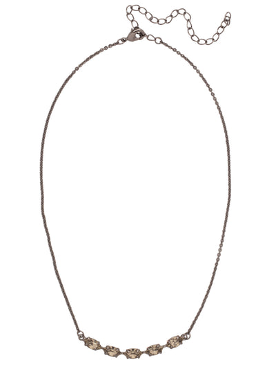 Clarissa Repeating Tennis Necklace - NFL5GMBD - <p>The Clarissa Repeating Tennis Necklace features a row of navette cut crystals on an adjustable chain, secured with a lobster claw clasp. From Sorrelli's Black Diamond collection in our Gun Metal finish.</p>