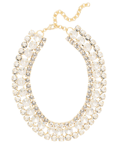 Sloane Layered Tennis Necklace - NFL60BGCRY - <p>The Sloane Layered Tennis Necklace features three line necklaces layered as one, with various sizes and shapes of crystals. From Sorrelli's Crystal collection in our Bright Gold-tone finish.</p>