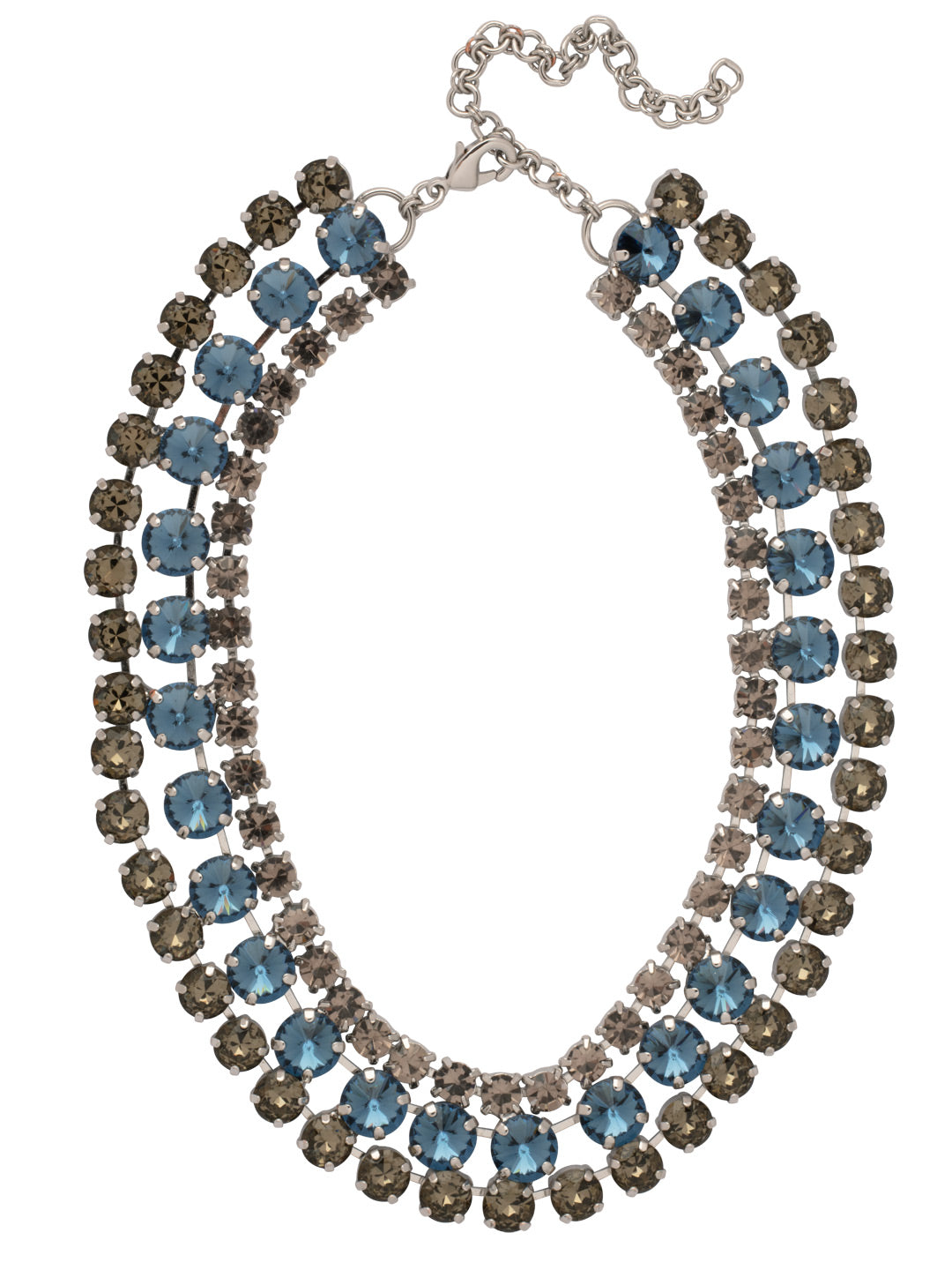 Sloane Layered Statement Necklace - NFL60PDASP - <p>The Sloane Layered Statement Necklace features three line necklaces layered as one, with various sizes and shapes of crystals. From Sorrelli's Aspen SKY collection in our Palladium finish.</p>