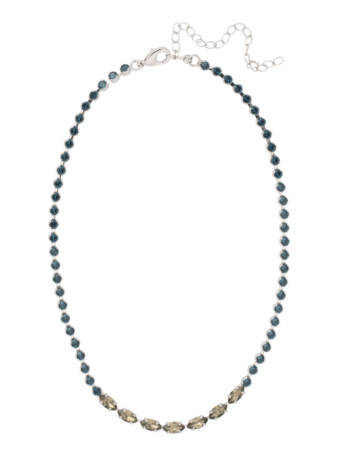 Clarissa Rhinestone Chain Tennis Necklace - NFL6PDASP - <p>The Clarissa Rhinestone Chain Tennis Necklace features a line of navette cut crystals on an adjustable rhinestone chain, secured with a lobster claw clasp. From Sorrelli's Aspen SKY collection in our Palladium finish.</p>