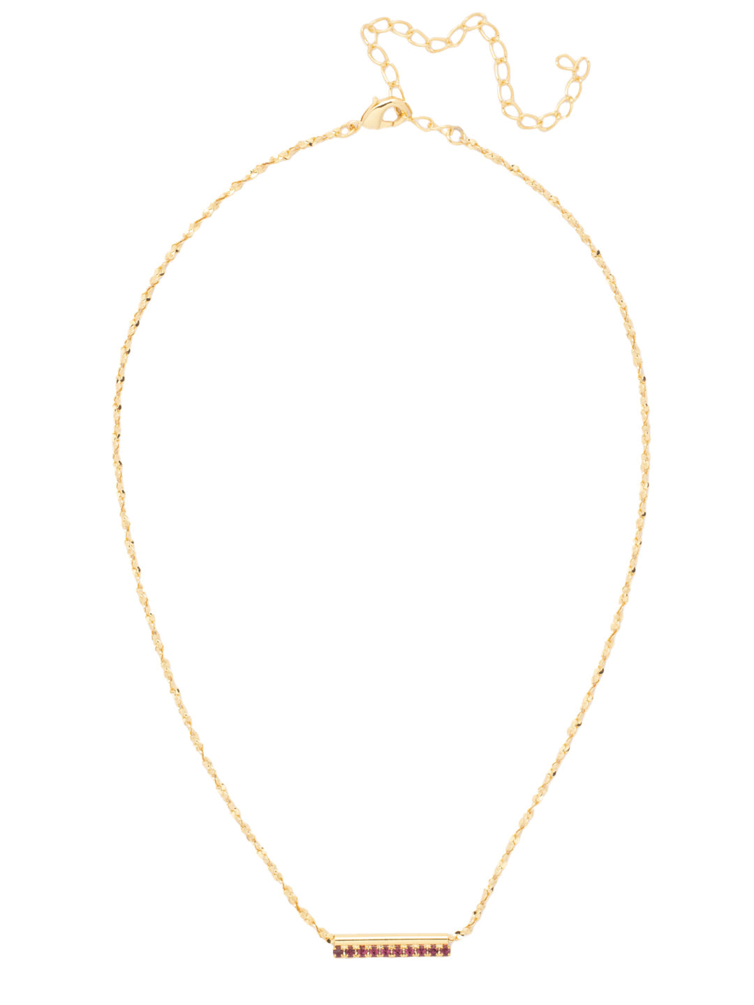 Rosamund Tennis Necklace - NFL7BGMRL - <p>The Rosamund Tennis Necklace features a dainty crystal-embellished metal bar on an adjustable chain, secured with a lobster claw clasp. From Sorrelli's Merlot collection in our Bright Gold-tone finish.</p>