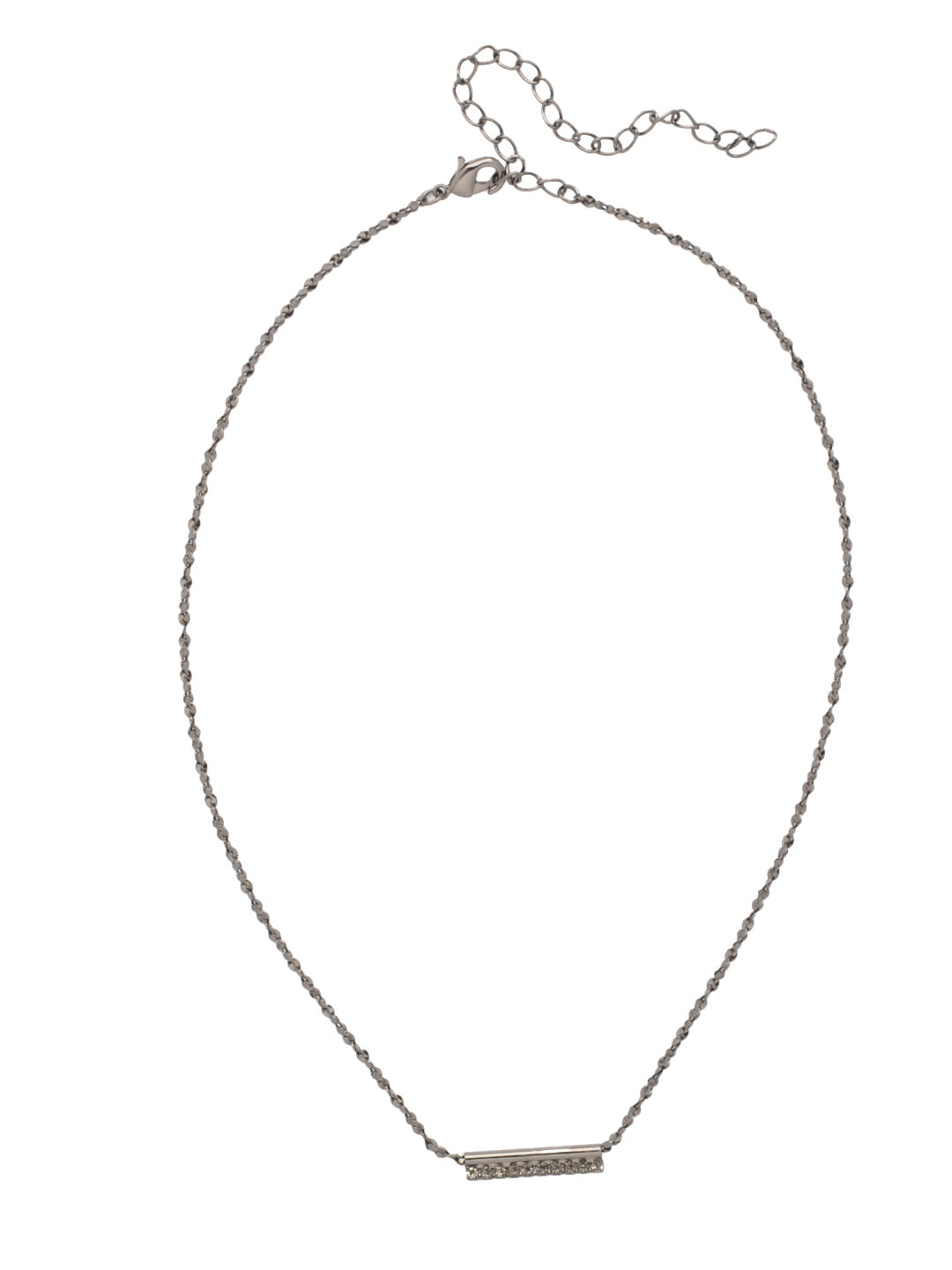 Rosamund Tennis Necklace - NFL7GMBD - <p>The Rosamund Tennis Necklace features a dainty crystal-embellished metal bar on an adjustable chain, secured with a lobster claw clasp. From Sorrelli's Black Diamond collection in our Gun Metal finish.</p>