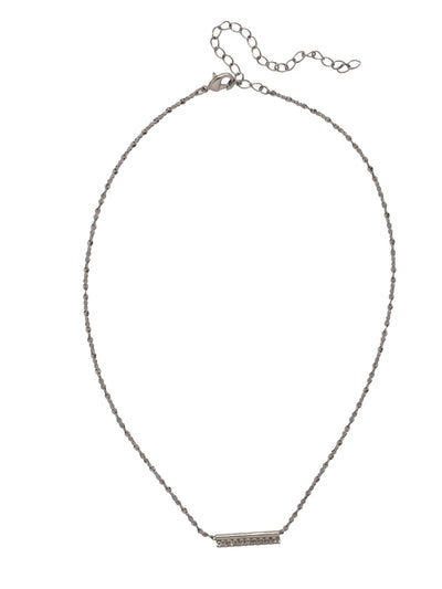 Rosamund Tennis Necklace - NFL7GMBD - <p>The Rosamund Tennis Necklace features a dainty crystal-embellished metal bar on an adjustable chain, secured with a lobster claw clasp. From Sorrelli's Black Diamond collection in our Gun Metal finish.</p>