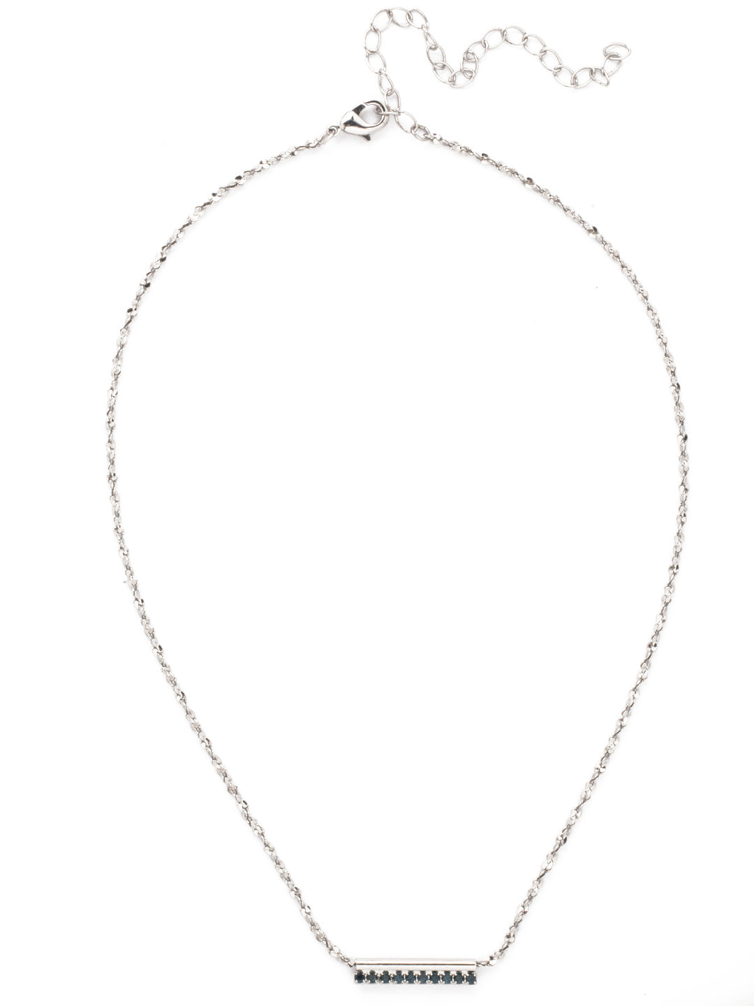 Rosamund Tennis Necklace - NFL7PDASP - <p>The Rosamund Tennis Necklace features a dainty crystal-embellished metal bar on an adjustable chain, secured with a lobster claw clasp. From Sorrelli's Aspen SKY collection in our Palladium finish.</p>