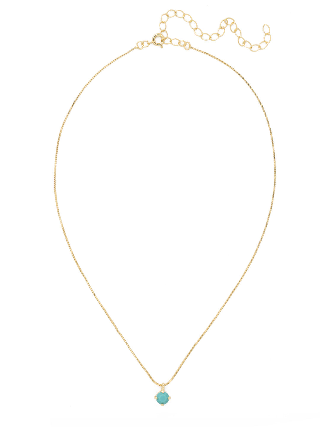 Aria Studded Pendant Necklace - NFL88BGSTO - <p>The Aria Studded Pendant Necklace features a single small round cut crystal dangling from a delicate chain, secured with a spring ring clasp. From Sorrelli's Santorini collection in our Bright Gold-tone finish.</p>